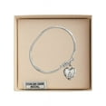 thumbnail image 3 of 5 3/4 inch Oval Eye Hook Bangle Bracelet w/ Miraculous Heart in Sterling Silver, 3 of 3