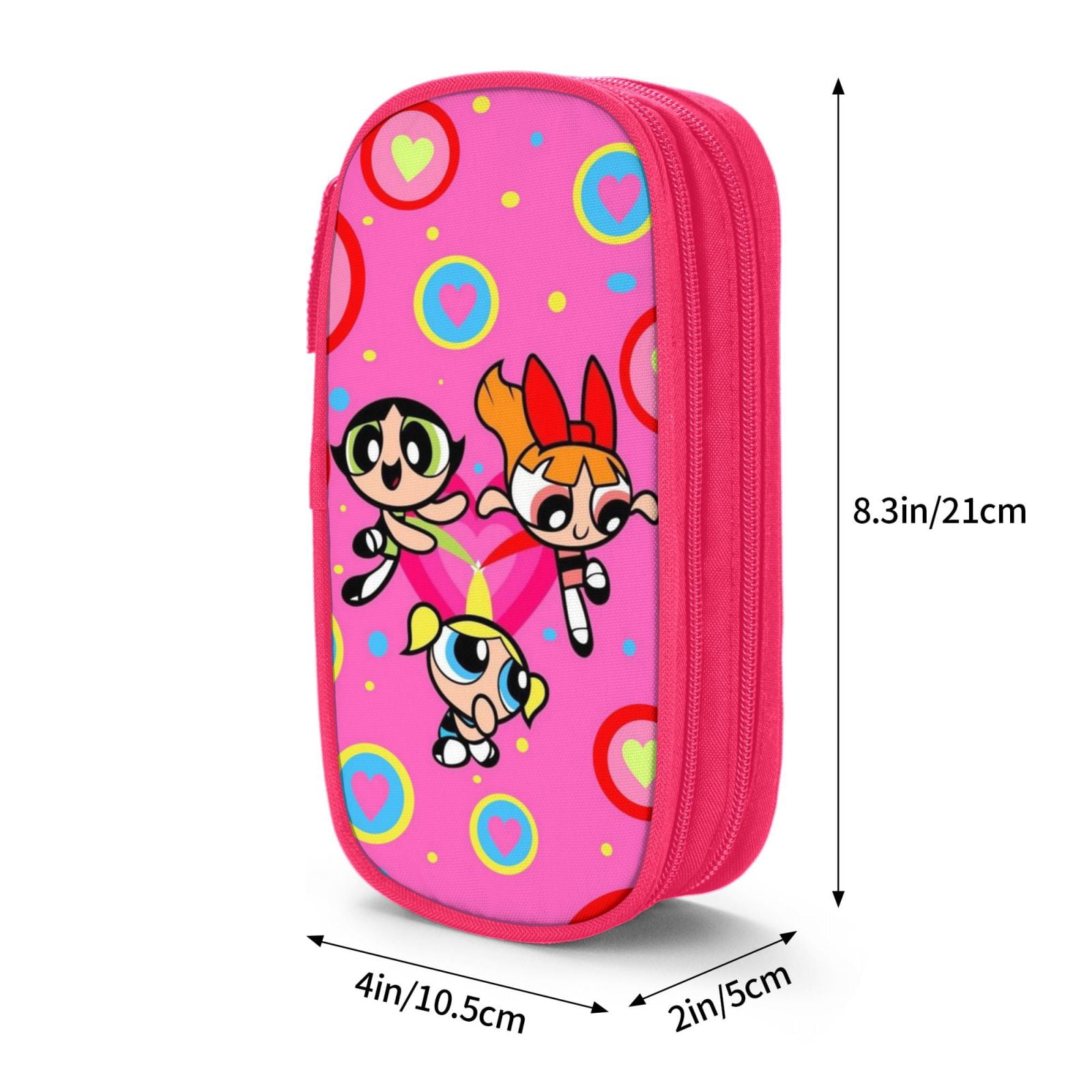 The Powerpuff Gi-rls Pencil Case Large Capacity Pencil Pouch Penbag Office Stationery Organizer Travel Makeup Bag Pink