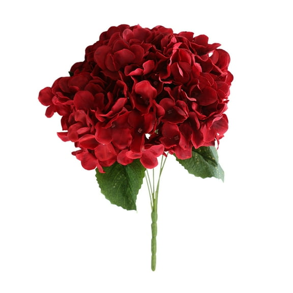 Nanoei Artificial Hydrangea Bouquet, Silk Faux Flowers for Wedding Party Home Table Vase Decor Red