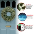 thumbnail image 5 of National Tree 24" Pre-Lit LED Snowy Stonington Fir Artificial Christmas Wreath - Warm White Lights, 5 of 5