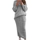 thumbnail image 1 of Vestido de punto, traje de dos piezas, suéter y falda de punto midi, conjunto de 2 piezas ajustado, vestido midi, vestido de suéter de cuello alto, conjunto de vestido de punto, vestido, 1 of 6
