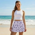 thumbnail image 5 of Xoenoiee Purple Butterfly Daisy Flower Print Tennis Skirt for Women High Waisted Golf Skirts with Pockets Shorts Athletic Pleated Skorts Plus Size, M, 5 of 6