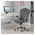 thumbnail image 2 of YOSITiuu Home Office Chair, Velvet Computer Chair, Button Tufted Desk Chair with Swivel Wheels, Adjustable Height, and Tilt Function, Dark Gray, 2 of 9