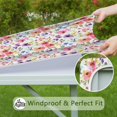 thumbnail image 6 of Pioneer Flower Floral Print Pattern Square Fitted Tablecloth with Elastic Edge,Square Table Cover,Washable Elastic Table Cover for Home Kitchen Party Decor 36"x36", 6 of 6