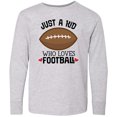 thumbnail image 3 of Inktastic Football Fan Just a Kid Long Sleeve Youth T-Shirt, 3 of 5