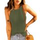 thumbnail image 2 of Camiseta sin mangas de punto para mujer, cuello redondo, Color puro, camisas sin mangas informales de verano para uso diario, 2 of 6