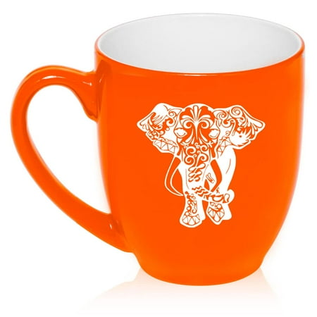 

Fancy Elephant Ceramic Coffee Mug Tea Cup Gift for Her Women Daughter Mom Wife Family Coworker Sister Grandma Friend Birthday Cute Friend Anniversary Elephant Lover (16oz Orange)