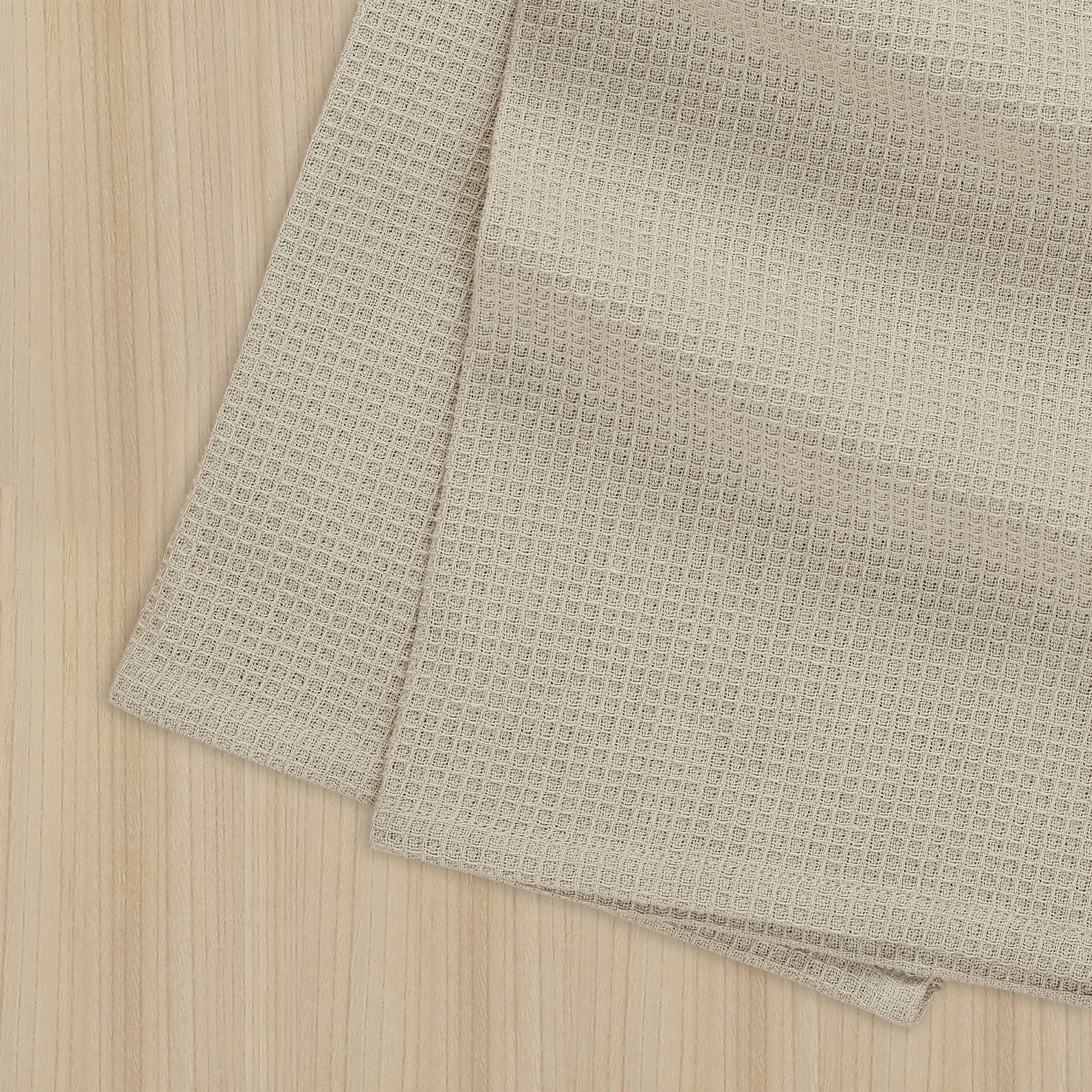 My Texas House Ruffle 16 x 28 Cotton Kitchen Towels, 3 Pieces, Beige