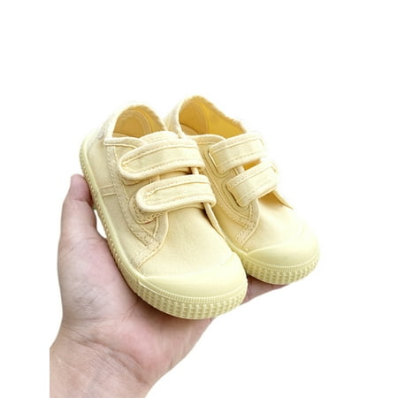 

Rockomi Unisex Skate Shoes Magnetic Flats Non-slip Canvas Sneaker Kids Round Toe Breathable Casual Shoe Wear Resistant Comfort Sneakers Yellow 9C