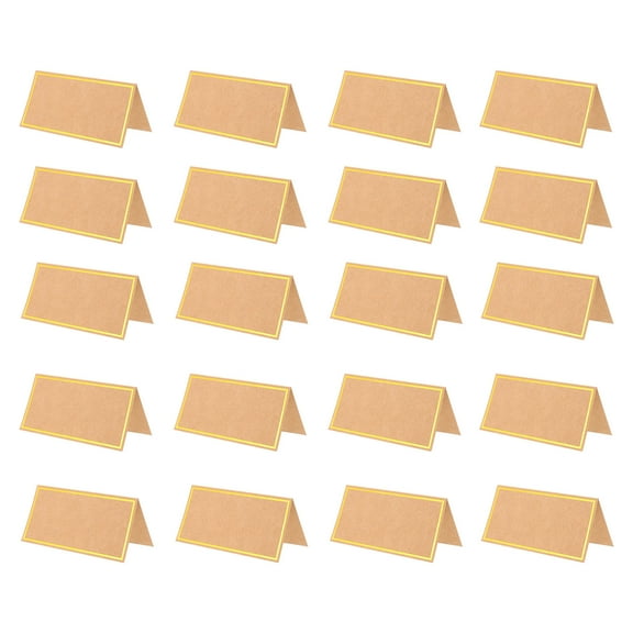 SEWCHICS 50Pcs Golden Iridescent Paper Wedding Signs Cards for Party and Banquet
