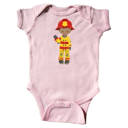 

Inktastic African American Boy Fireman Firefighter Gift Baby Boy Bodysuit