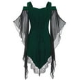 thumbnail image 4 of Idoravan Women'S Black Lace Dresses Off Shoulder Dresses Women's Style Camisole Irregular Splicing Together Strap Straps Gothic Dress Green XL, 4 of 7