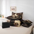 thumbnail image 5 of Homewish Tribal Sheep Skeleton Twin Bedding Sets 7-Piece, Vintage Brown Cow Print Bedding Comforter Set, Southwestern Theme Reversible Sheet Sets, Microfiber Bedroom Decor, 5 of 7
