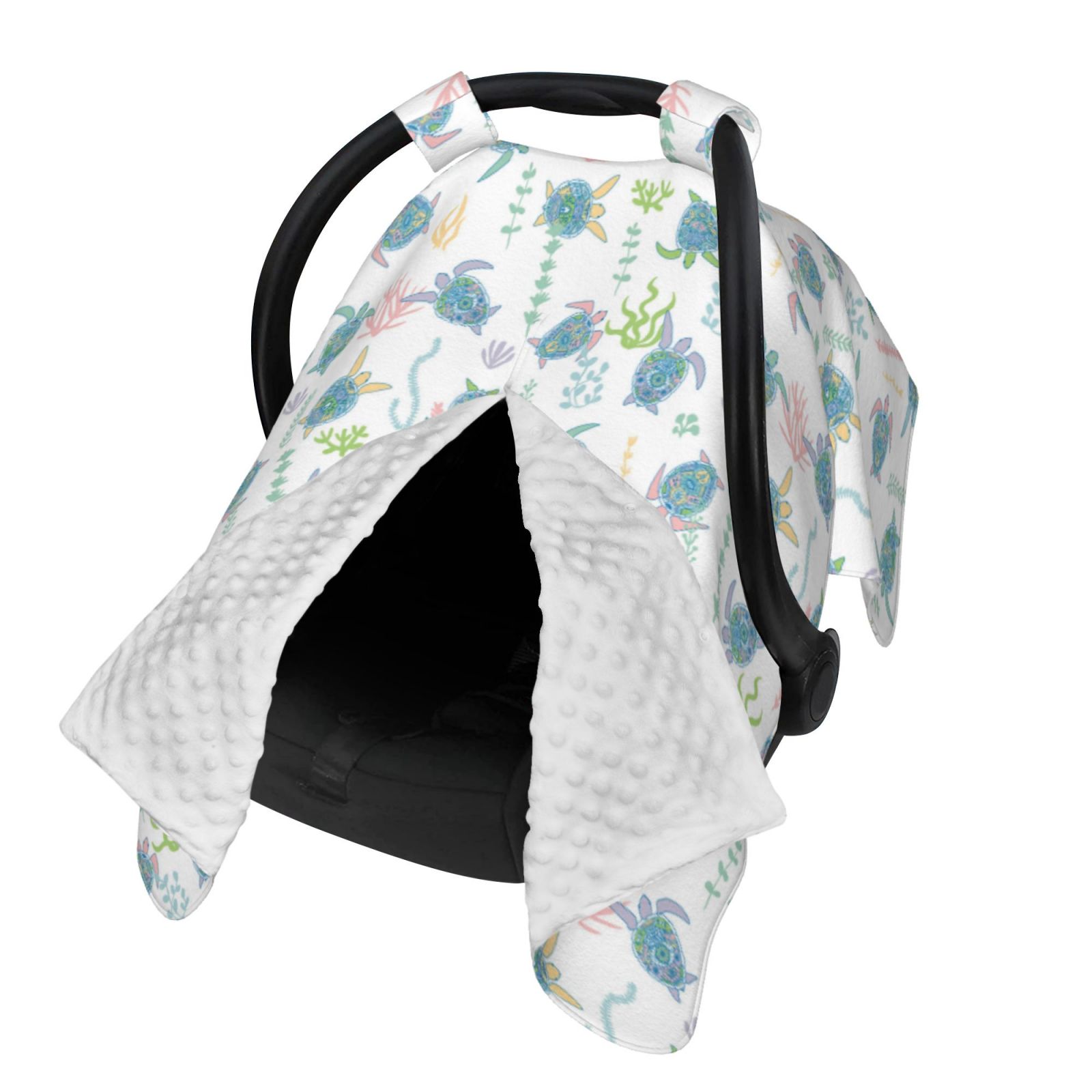 Naloa Sea Turtle Baby Car Seat Cover, Breathable Baby Carrier Cover, Multiuse Baby Carrier Cover & Nursing Breastfeeding Cover
