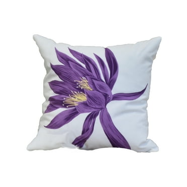Simply Daisy, 20" x 20" Hojaver, Floral Print Outdoor Pillow, Purple