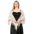 thumbnail image 3 of Dalrosia Triangle Lace Shawls and Wraps for Evening Dresses with Tassels for Evening Party Mesh Wedding Shawls, 3 of 6