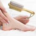 thumbnail image 3 of Foot Natural Bristle Brush & Pumice Stone Combo W/Rope wooden handle - Exfoliator Pedicures Calluses Remover - Smoother Body skin, feet, elbow Scrubber for Massage SPA Sauna and more, 3 of 6