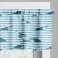 thumbnail image 3 of Ambesonne Striped Valance Pack of 2, Turtle Blue Aquatic, 54"X12", Blue Navy, 3 of 5