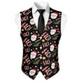 thumbnail image 5 of Yuyamidu Santa Claus Men's Formal Suit Vest Fit for Business or Casual Dress Size S HO-HO-HO Slim Fit Waistcoat with Pockets Christmas Daily Wear Clothing, 5 of 7