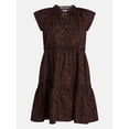 thumbnail image 5 of Time and Tru Women's and Women's Plus Tiered Cotton Mini Dress with Flutter Sleeves, Sizes XS-4X, 5 of 5