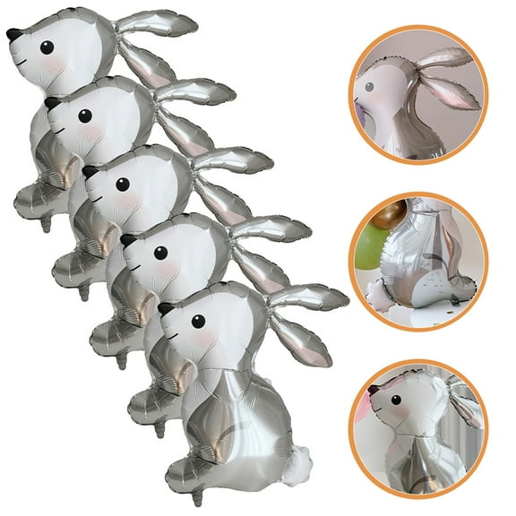 Worgeous Rabbit Shaped Balloons Aluminum Film Decoration Easter 5Pcs