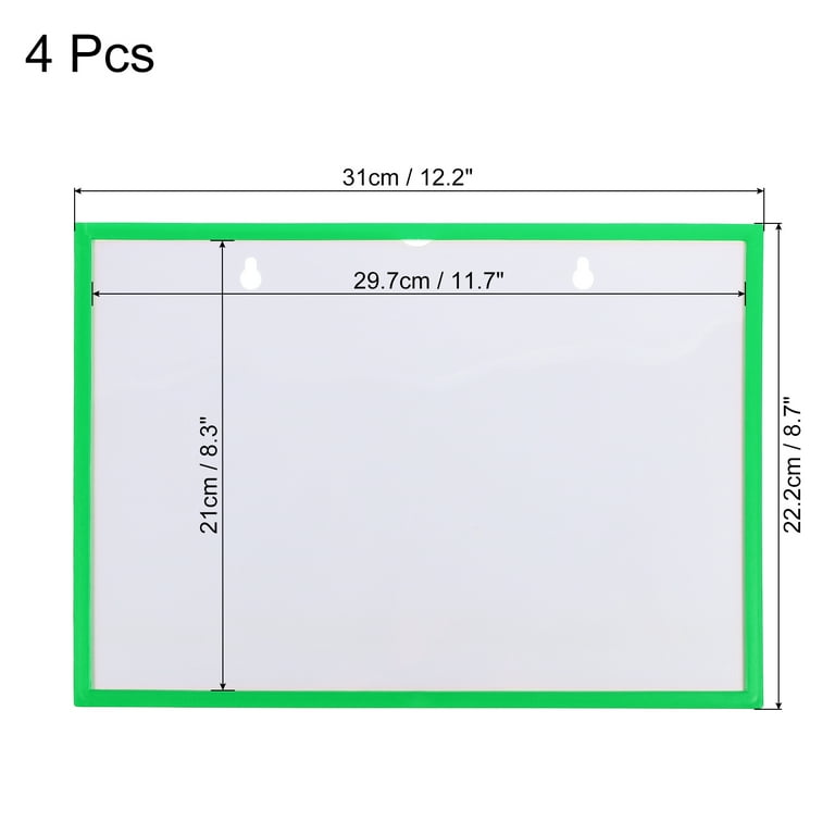 A4 8.3x11.7 Inch Magnetic Sign Holder, Display Frame for Office, Light  Green 4 Pack