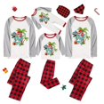 thumbnail image 1 of Pijamas familiares navideños a juego, conjuntos de pijamas a cuadros blancos y negros, Navidad en julio, 1 of 4