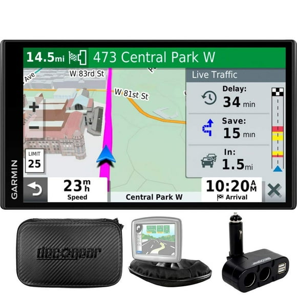 Garmin 010-N2038-02 Drivesmart 65T GPS Navigator (Renewed) | Official USA Partner Model | Bundle with Dual DC12V/24V Electronic Car Socket, Universal Weighted
