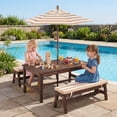 thumbnail image 4 of Gymax Kids Picnic Table Outdoor Wooden Table & Bench Set with Removable Umbrella, 4 of 10