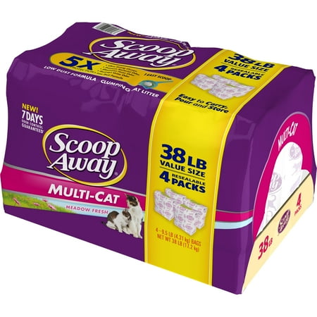 - Scoop Away Multi-Cat Clumping Cat Litter, Scented, 38 lbs