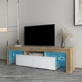 thumbnail image 2 of 63"L TV Stand for Living Room, Modern Wood TV Stand Cabinet with 2 Drawers and LED, 8 Colors, 2 of 7