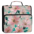 thumbnail image 2 of Water-Resistant 3-Ring Binder Organizer with Multiple Pockets Zipper Binder Bag for Office Coral Floral Print, 2 of 8