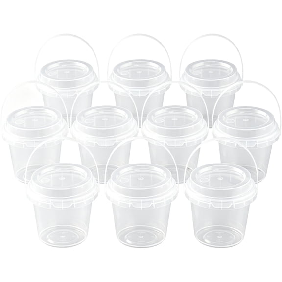 10Pcs Clear Drink Tumblers with Handle, Leakproof Single-Hole Lid & Straw, 500ml Reusable Iced Coffee Cups for Fruit Juice, Smoothies, Home Parties & Cafe Use