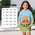 thumbnail image 7 of Psesaysky Red Panda Watermelon Print Girls Los Angeles Oversized Sweatshirts with Kangaroo Pocket Long Sleeve Hoodie Dress Casual Loose Pullover Tops for 9-10 Years, 7 of 7