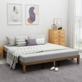 thumbnail image 3 of King Wood Platform Bed Frame, Minimalist Mattress Foundation with Solid Wood, Heavy Duty Wood Slat Support, Without Headboard, Easy Assembly, No Box Spring Needed, Natural, 3 of 8