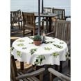 thumbnail image 2 of Outdoor Tablecloths with Umbrella Hole & Zipper, Green Olive Branches Round Tablecloths 60 Inch, Spring Pastoral Leaves Botanical Waterproof Table Cloth, Patio/Pool/Picnic Table Covers, 2 of 8