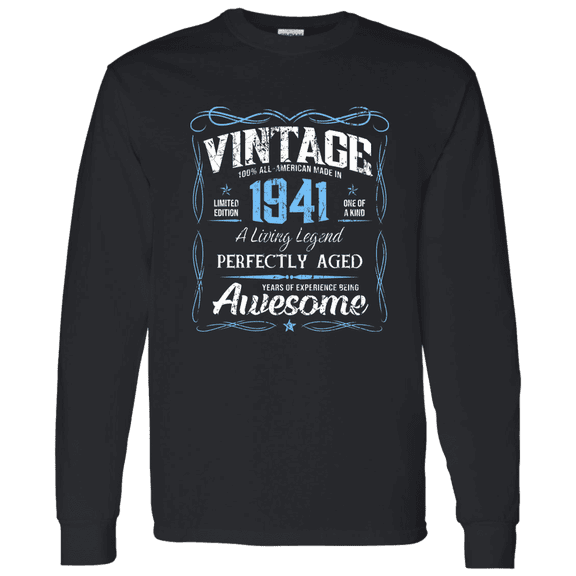 Classic Birthday Made In 1941 85 Years Old 85Th Bday Vintage Decorations Long Sleeve Shirt