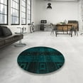 thumbnail image 3 of Ahgly Company Indoor Rectangle Abstract Teal Green Abstract Area Rugs, 6' x 9', 3 of 6