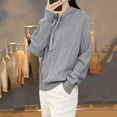 thumbnail image 4 of Fewfanhot Sweatshirt for Women Fashion Sweaters Loose Long Sleeve Pullover Knit Solid Color Drawstring Hooded, 4 of 5