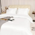 thumbnail image 2 of Unique Bargains Satin Duvet Cover Set of 3 with 2 Pillowcase Queen Cream White, 2 of 8