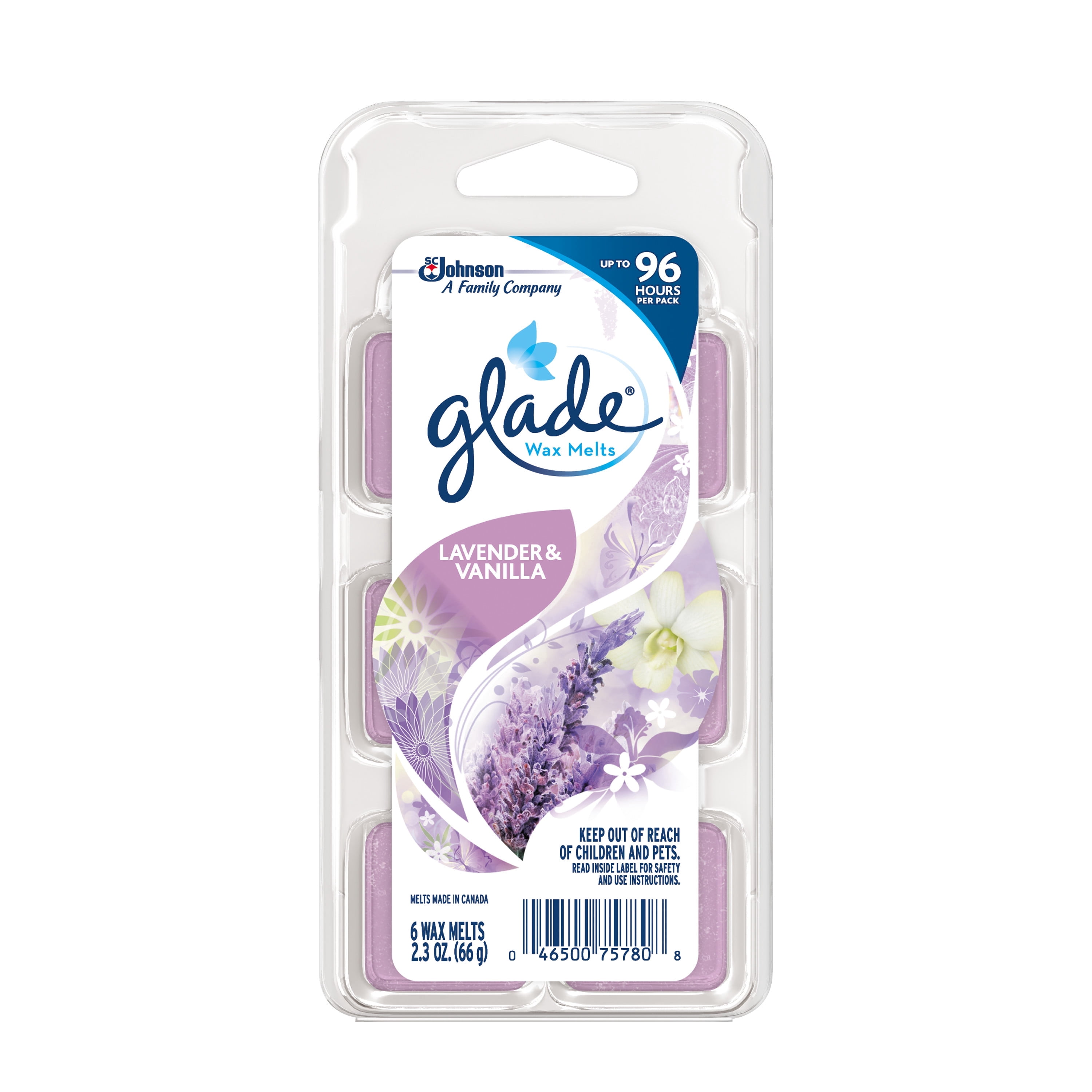 Glade Recharge de Cire Fondue, Lavande et Vanille 6 Unités