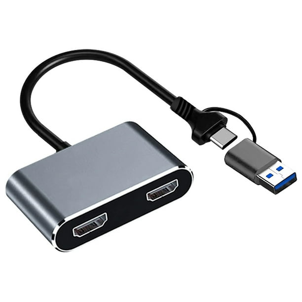 Likrtyny Adaptador USB 3.0 Tipo C A HD Dual Compatible Con 5 Gbps para Tableta Escritorio