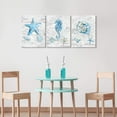 thumbnail image 4 of Beach Bathroom Decor Ocean Decor Beach Wall Art Sea Shells Anchor Decor Coastal Wall Decor Blue Wall Decor Starfish Artwork Seahorse Wall Art Wall Pictures Canvas Wall Art Office Paintings 12"x16"x3, 4 of 6