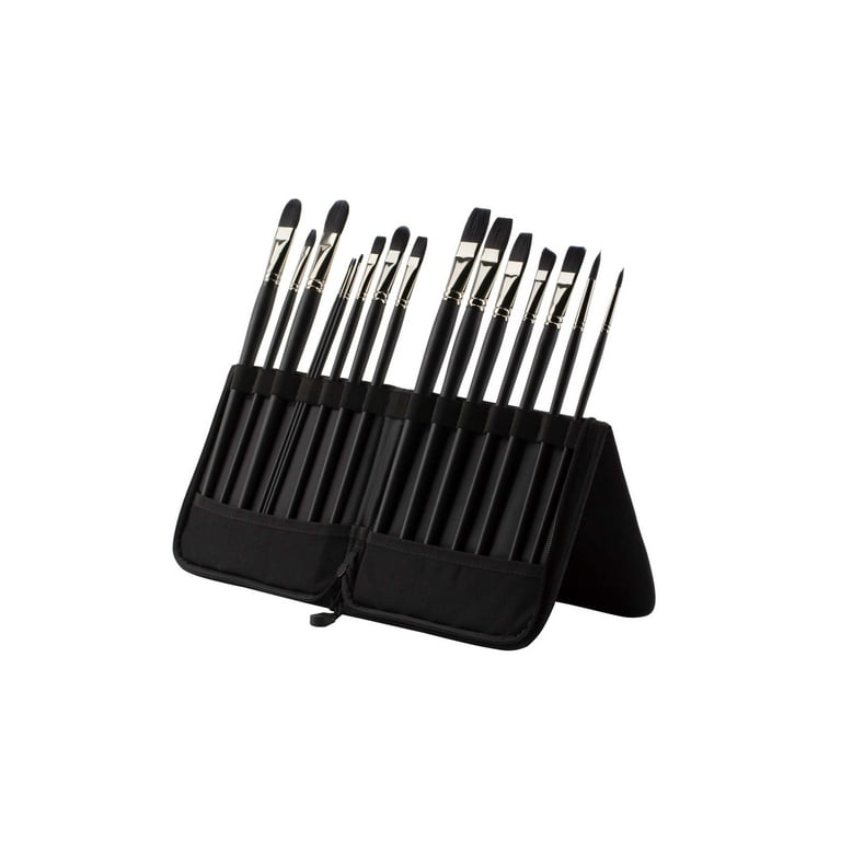 13 Inch Paint Brush Travel Case - Foldable Holder For Up To 20 Brushes
