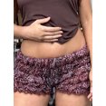 thumbnail image 5 of Rdhnmea     Women's Ruffle Shorts Leopard Print Elastic Waist Lounge Shorts, 5 of 6