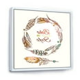 thumbnail image 3 of Designart 'Wreath Of Ethnic Beige Boho Feather' Bohemian & Eclectic Framed Canvas Wall Art Print, 3 of 5