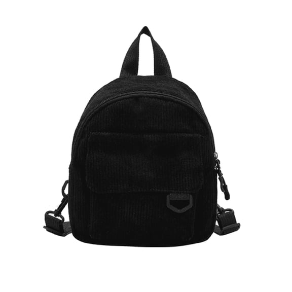 GASTROPOD Women'S Corduroy Mini Backpack Purse,Canvas Backpack for Women,Adjustable Shoulder Strap Backpack for School and Travel Black