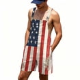 thumbnail image 5 of CAIVO Men Bib Overalls Patriotic Casual Jumpsuit With Adjustable Straps For Independence Day Celebration And Outdoor Activities Fashion Shorts Romper 1776-2026 Festival Jumpsuits, 5 of 8