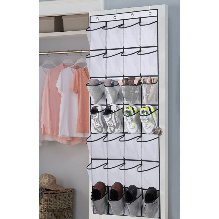 35 Large Pockets Over the Door Shoe Organizer, Extra Sturdy Oxford Fabric  Hanging Shoe Rack for Door Closet, Wall Mesh Shoe Storage Holder for Mens