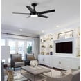 thumbnail image 2 of YUHAO 48 in. Dimmable Integrated LED Indoor Black Ceiling Fan with Light and Remote, 2 of 6